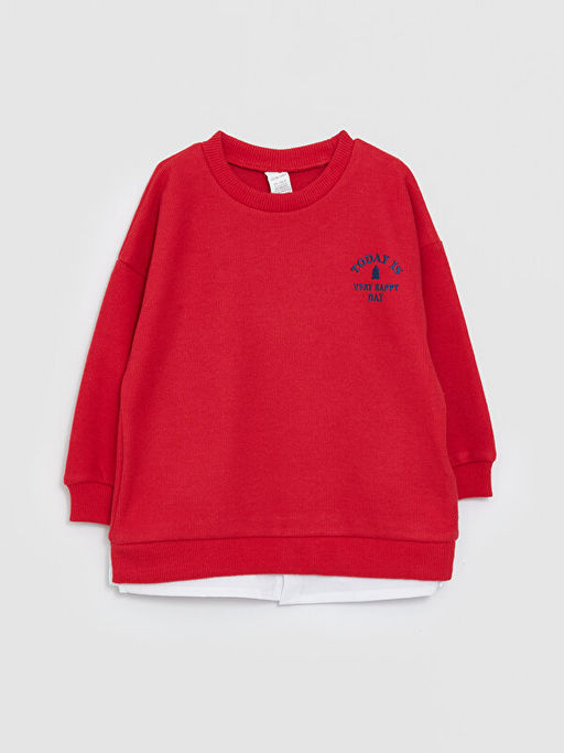 Bisiklet Yaka Uzun Kollu Erkek Bebek Sweatshirt ve Pantolon 2li Tak?m - Waikiki фото 2