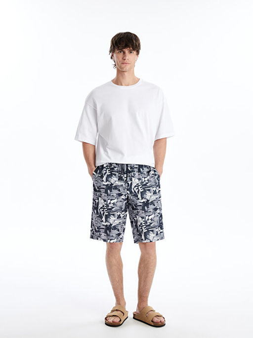 Diz Alt? Boy Desenli Erkek Deniz ?ortu