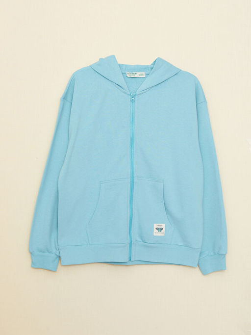 Kap??onlu Basic Uzun Kollu K?z ?ocuk Fermuarl? Sweatshirt - Waikiki фото 2