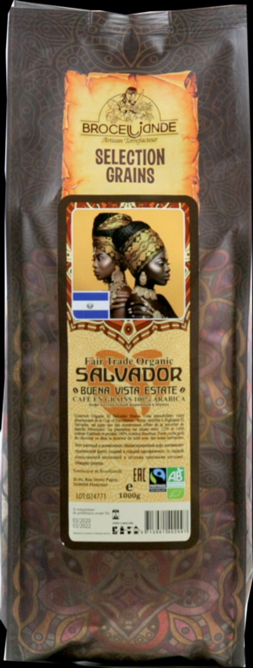 CAFE DE BROCELIANDE. Salvador (зерновой) 1 кг. мягкая упаковка ФРАНЦИЯ