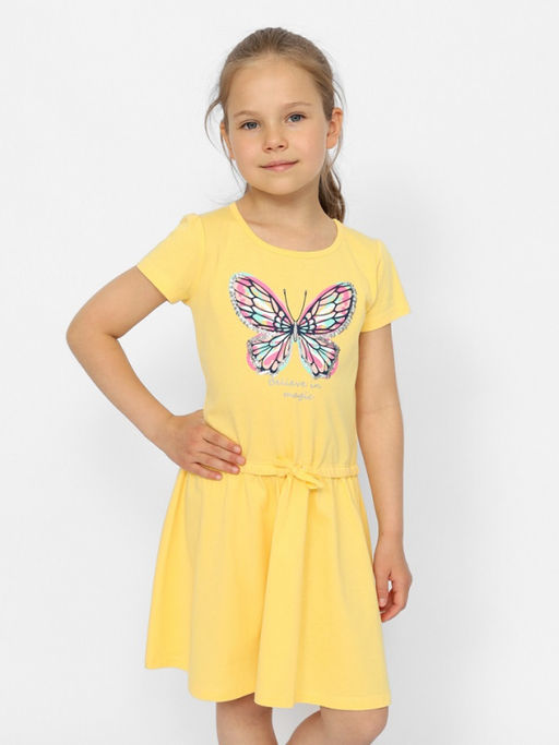 CRB wear/CWKG 63409-30 Платье для девочки,желтый/Ex.Cherubino  фото 2
