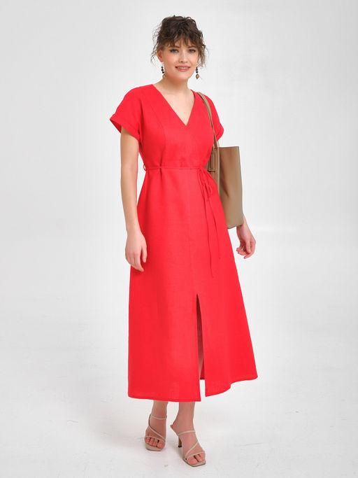 Платье льняное с запахом - Marchello marchellini фото 2