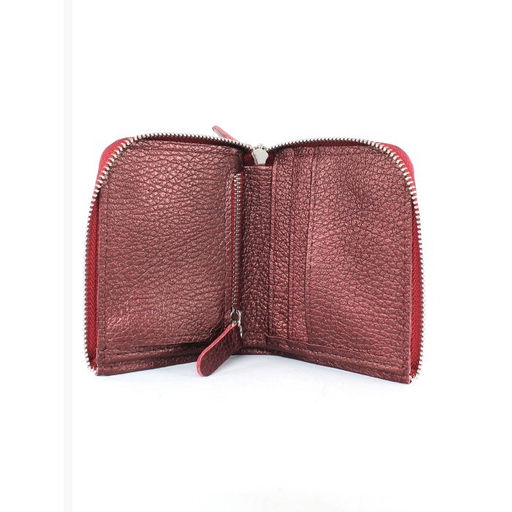 Портмоне женское Croco-ПР-931 натуральная кожа 1 отд, 4 карм, бордо металлик (235) 260597  фото 3