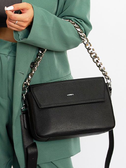 LACCOMA сумка TH859-черный натуральная кожа полиэстр  фото 3