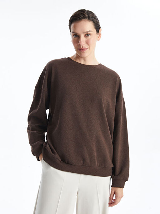 Bisiklet Yaka Oversize Kad?n Sweatshirt