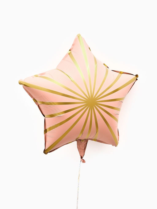 Воздушный шар фольгированный 18" звезда "Грани" цвет розовый сатин, набор 5 штук