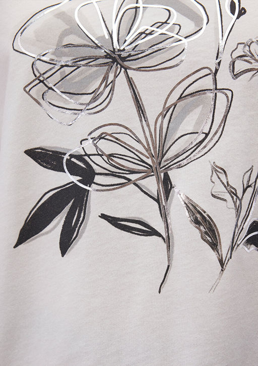 Cicek Bask?l? Beyaz Tisort - Mavi фото 6