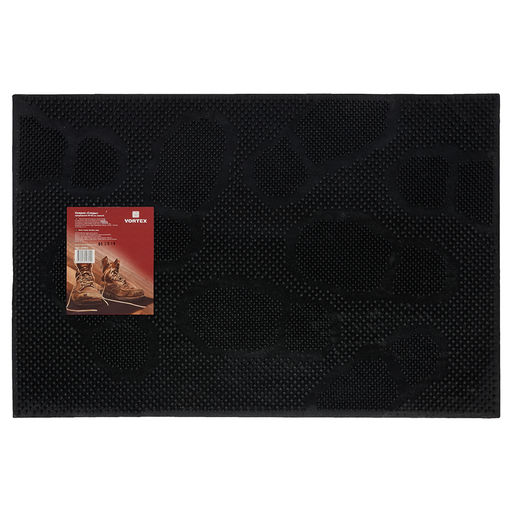 Коврик придверный резиновый 40х60см "Следы" "Vortex" (черный)
