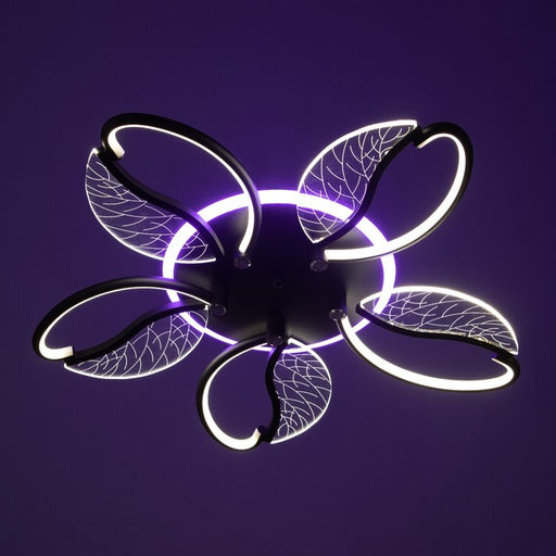 Люстра потолочная BayerLux «Астрид», 5хLED, 110 Вт, 3000-6000К, RGB, черный, 65×65×8 см