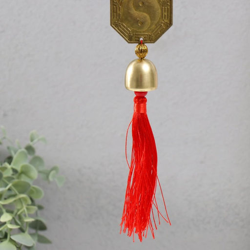 Цена за 2 шт. Колокольчик подвесной металл «Монета Инь-ян»,1 колокол d=2.5 см, 35×5.3×2.7 см