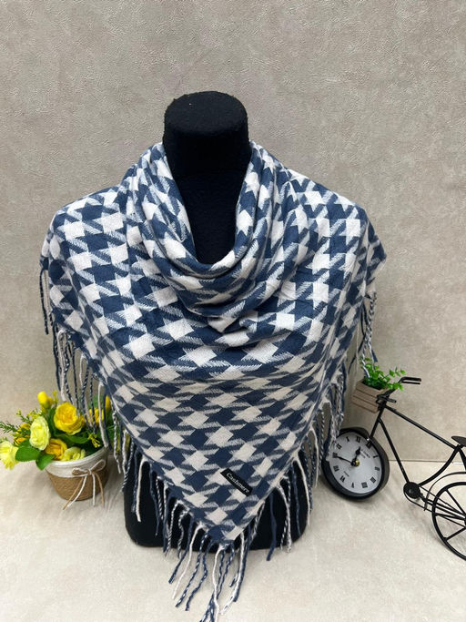 Платок в клетку из кашемира, мультицвет