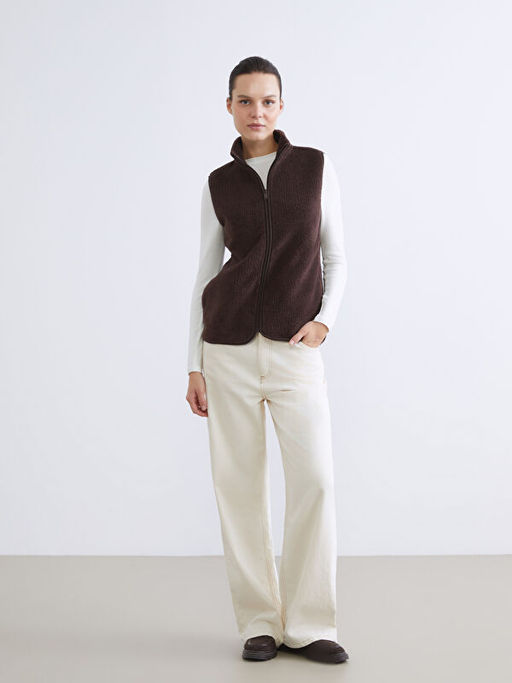 Dik Yaka Kad?n Polar Yelek