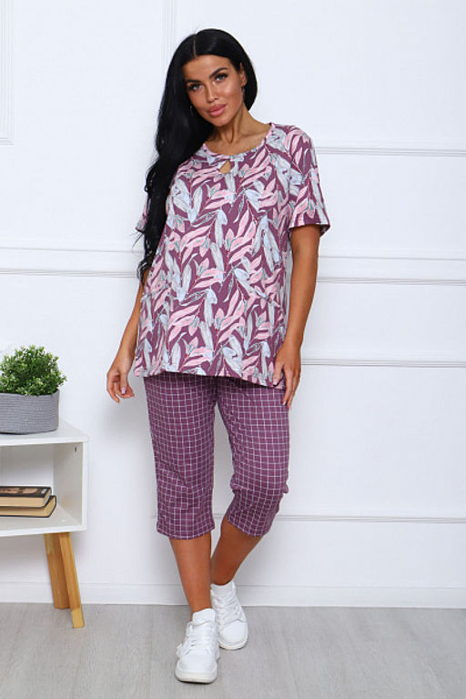 Костюм с бриджами (00990, бордовый) - Плиона фото 3