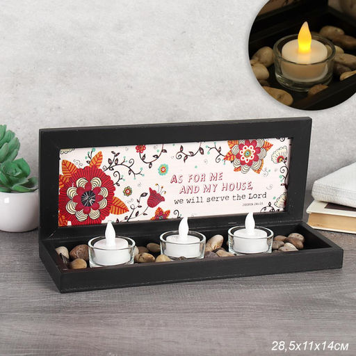 Свеча светодиодная 3 штуки на подставке / CK-548B /уп 24/