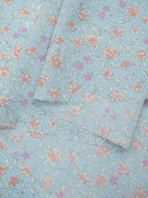 Штапель Весея цв.голубой, ш.1.45м, вискоза-100%, 110гр/м.кв - Купава фото 5