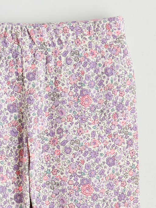 Beli Lastikli ?i?ekli K?z ?ocuk Tayt