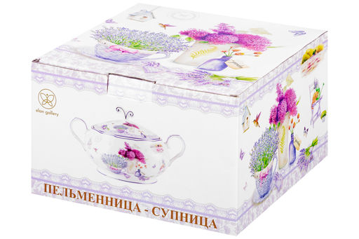 Пельменница - супница 30*22,5*18 см 2,6 л Лаванда + крышка NEW BONE CHINA - Elan gallery фото 13