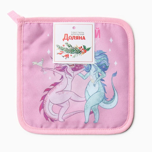 Прихватка Доляна Блистай 17х17 см, 35% хл, 65% пэ, ватин 250 г/м2  фото 4