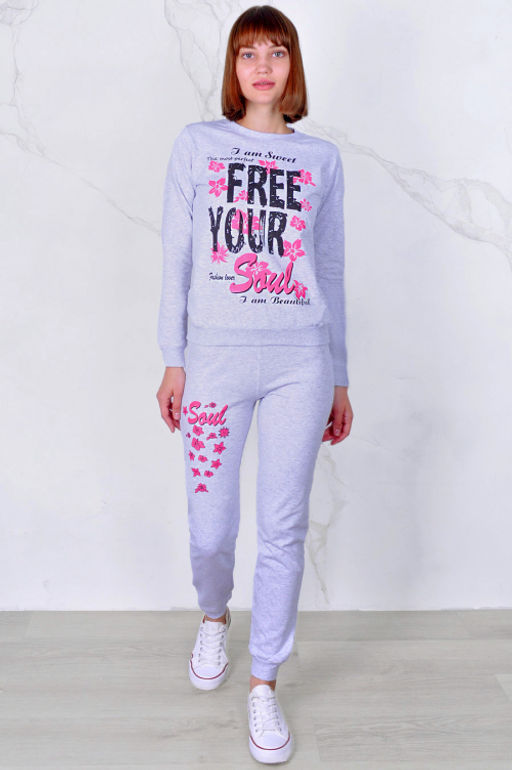 Арт. 4547 Пижама с брюками 42-52 (6 шт) Цвет:ассорти - Калинка фото 2