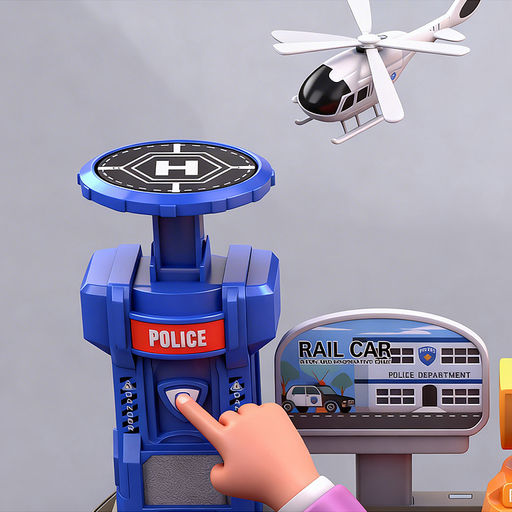 Парковка "Служебный паркинг" (свет, звук, 3 металл машины, самолет) в коробке