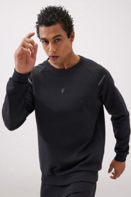 DeFactoFit Standart Fit Bisiklet Yaka Skuba Dalg?c Kumas Sweatshirt