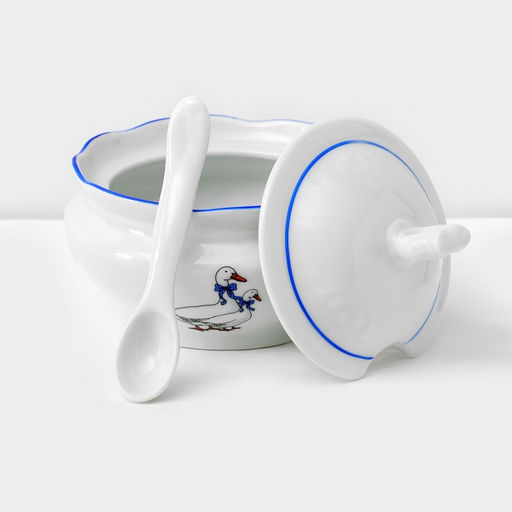 Сервиз столовый Добрушский завод «Гуси», 48 предметов, фарфор, белый