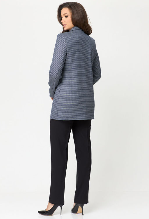 Жакет БелЭльСтиль 762 синяя мелкая клетка фото 3