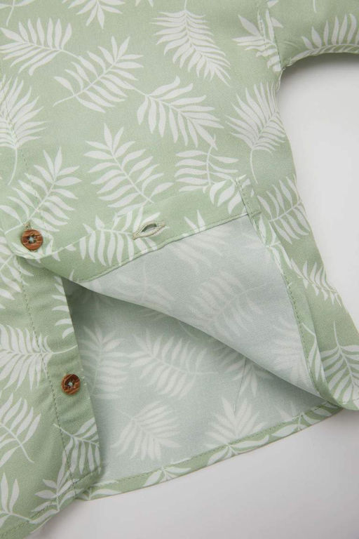 Рубашка с короткими рукавами с рисунком для мальчика - Defacto фото 4