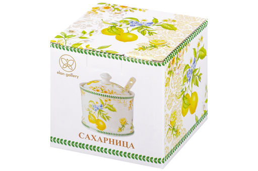 Сахарница 320 мл 9*9*10 см Лимоны + ложка, NEW BONE CHINA - Elan gallery фото 18