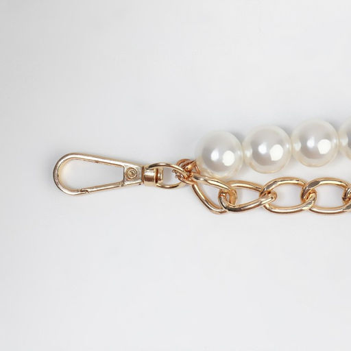 Цена за 2 шт. Цепочка для сумки, с жемчугом, d = 14 мм, 2,3 16 11,5 мм, 30 см, цвет золотой - Арт узор фото 2