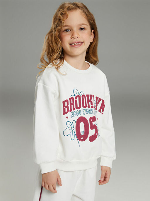 K?z ?ocuk Sweatshirt ve Pantalon Tak?m 2li