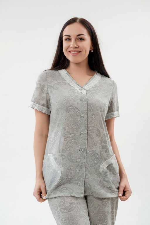 Пижама женская из кулирки Ворожея серый - Амадэль фото 4
