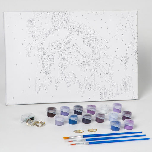 Картина по номерам с подрамником и гирляндой «Космос», 20 х 30 см