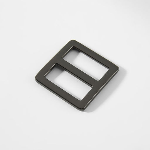 Пряжка регулирующая, двухщелевая, внутренняя ширина - 20 мм, толщина - 2,5 мм, 5 шт, цвет чёрный никель - Арт узор фото 2