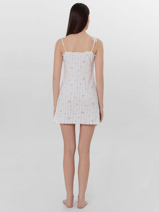 Сорочка ночная женская белая с цветочным принтом - Mark formelle фото 2