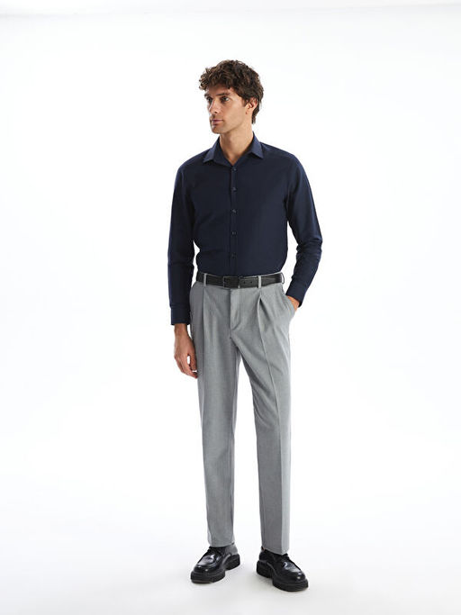 Slim Fit Uzun Kollu Poplin Erkek G?mlek