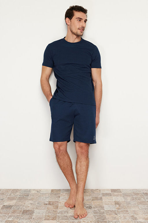Lacivert Regular Fit Dokulu _rme _ortlu Pijama Tak_m_ TMNSS23PT00032 - Trendyolmilla фото 2