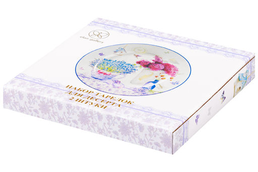 Набор тарелок для десертов 2 пр. 19*19*2 см "Лаванда" NEW BONE CHINA