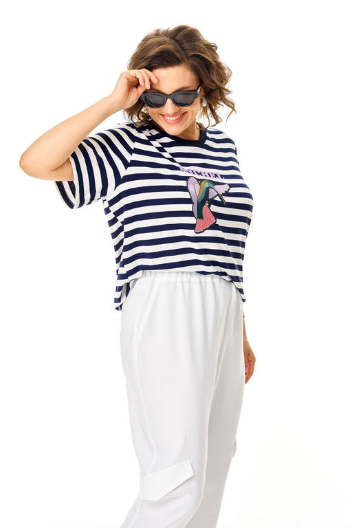 Костюм Michel Chic 1456 белый , полоска