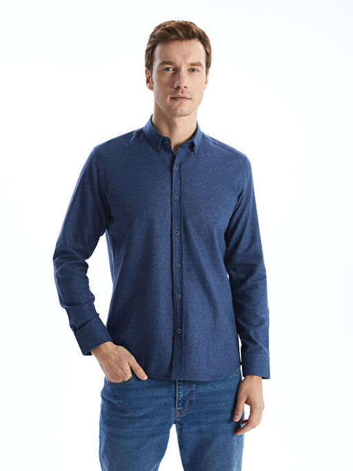 Regular Fit Uzun Kollu Gabardin Erkek G?mlek