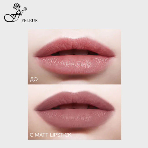 FFleur L480 Стойкая жидкая матовая помада Long Lasting 8H тон 02 Dusty rose  фото 3