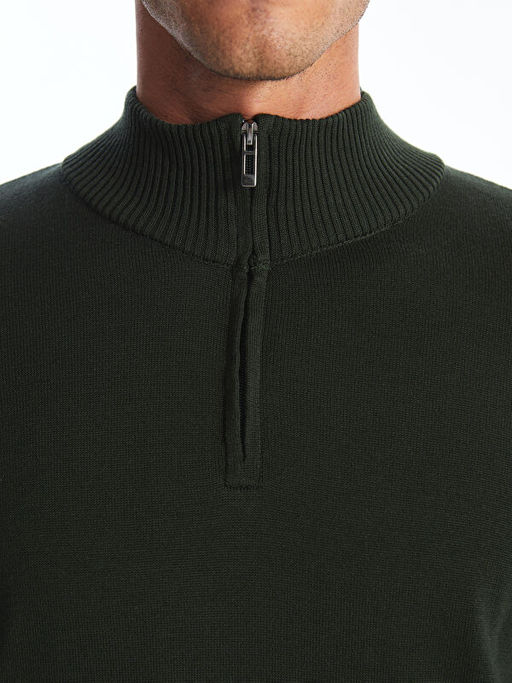 Dik Yaka Uzun Kollu Erkek Triko Kazak