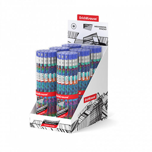 Цена за 24 шт. Карандаш механический ErichKrause ColorTouch® Patchwork 2.0 мм, с точилкой, НВ (в тубусе по 24 шт.)  фото 6