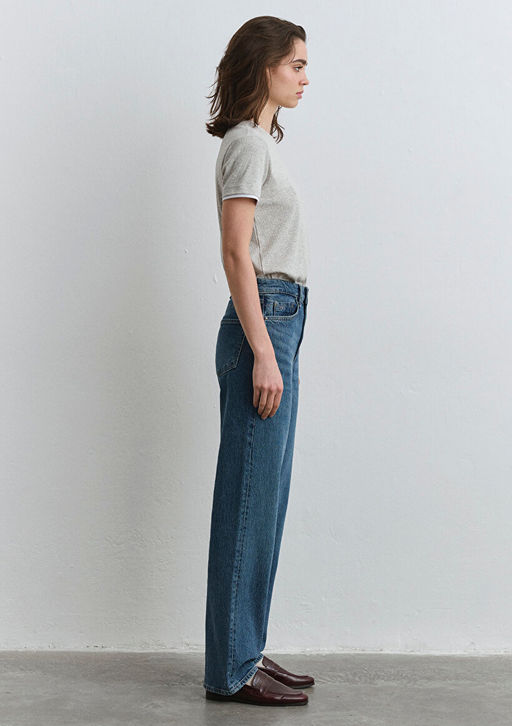 Sky Classic Denim Puslu Koyu Mavi Jean Pantolon