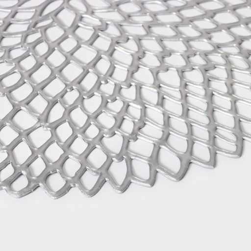 Набор салфеток сервировочных на стол Доляна Лея, d=38 см, 4 шт, цвет серебряный  фото 16