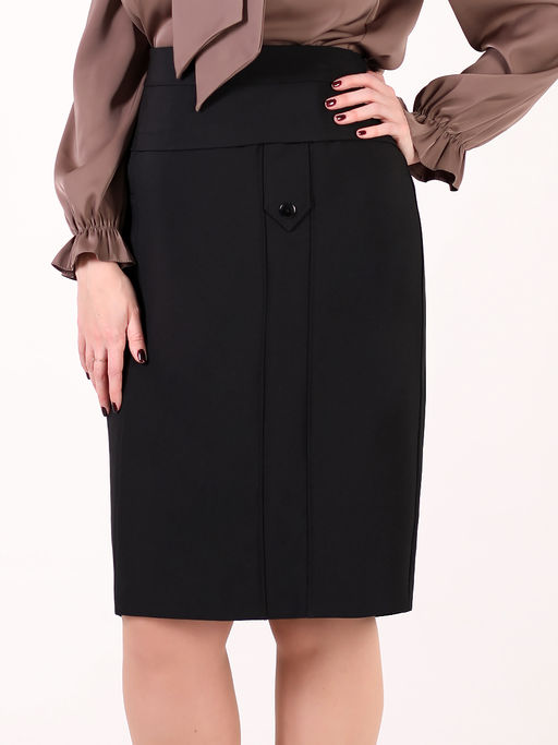 Юбка карандаш черная офисная - Almond фото 4