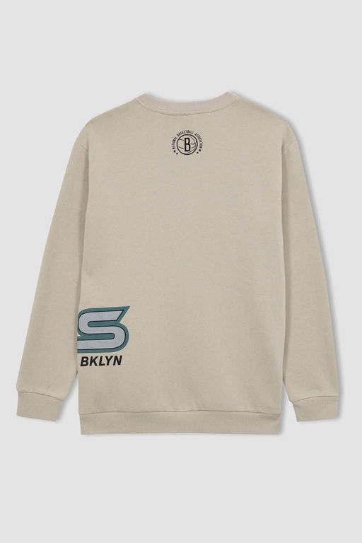 DeFactoFit Толстовка из плотной ткани NBA Brooklyn Nets стандартного кроя с круглым вырезом  фото 9