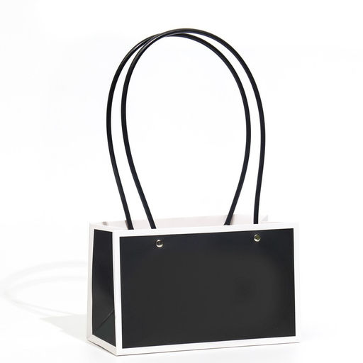 Цена за 10 шт. Сумка для цветов чёрная влагостойкая, 22×10.5×13.5 см