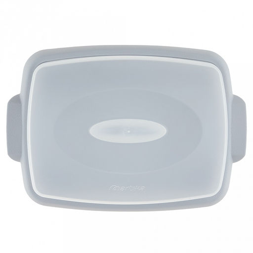 Масленка пластмассовая "Таира" 17х12х7см, прозрачная крышка, светло-голубая (Россия)