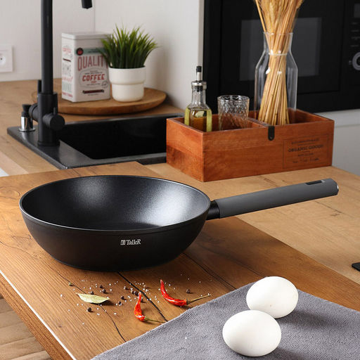 Сковорода с антипригарным покрытием д26см Accent h7см, s2мм, дно д18,7см, s3,3мм, глубокая, кованный алюминий, бакелитовая ручка, TalleR (Китай) Подходит для всех видов плит, включая индукционную. - Домашняя мода фото 5